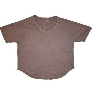 Athleta T-Shirt Womens Size M Brown Scoop Neck Short Sleeve Relaxed Fit